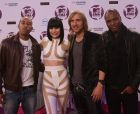 Jessie J,  David Guetta , Taio Cruz и Ludacris по време на наградите на  MTV