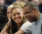 Beyonce и Jay-Z на баскетболен мач в Лос Анджелис