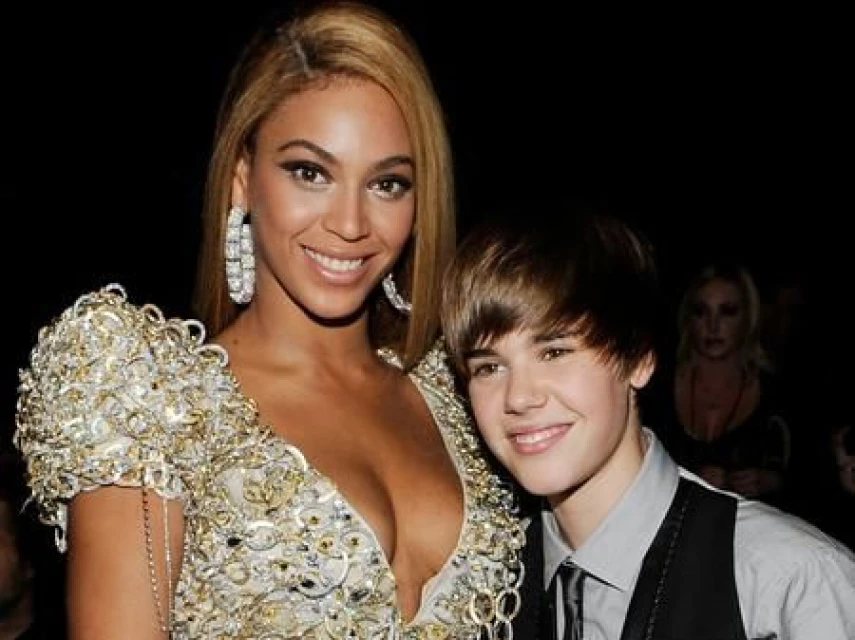 Джъстин с Beyonce зад кулисите на наградите "Грами"